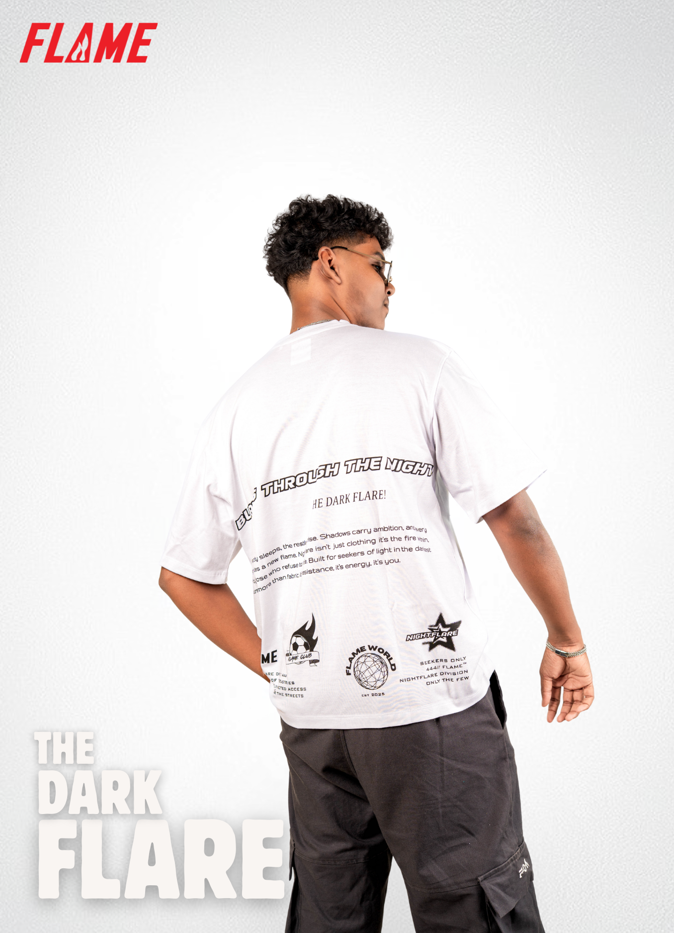 Dark Flare White Tee - Image 3